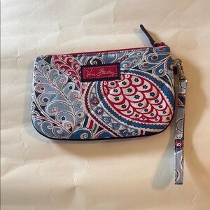 Vera Bradley Paisley Wristlet in Blue and Red